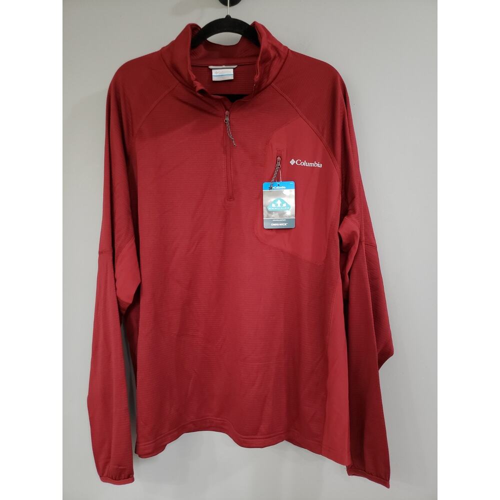 NEW Columbia Single Canyon Pullover XL XO0894‎ Long Sleeve Maroon Lightweight